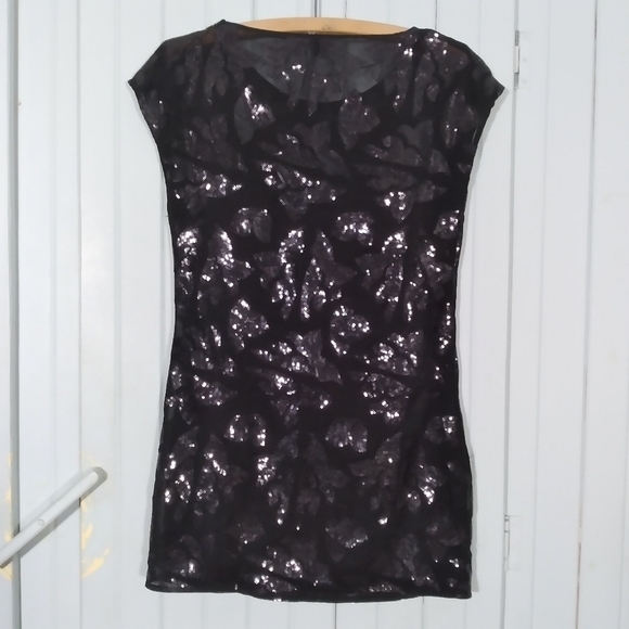 mexx metropolitan sequin sheer lined mini dress - Picture 2 of 7